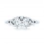 14k White Gold Custom Solitaire Diamond Engagement Ring - Top View -  103224 - Thumbnail