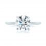  Platinum Custom Solitaire Diamond Engagement Ring - Top View -  103636 - Thumbnail
