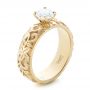 14k Yellow Gold Custom Solitaire Diamond Engagement Ring - Three-Quarter View -  102306 - Thumbnail