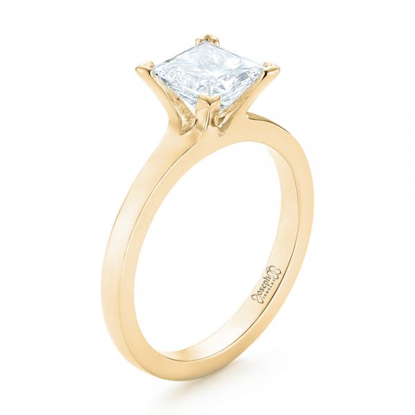 14k Yellow Gold 14k Yellow Gold Custom Solitaire Diamond Engagement Ring - Three-Quarter View -  102965