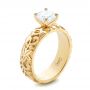 14k Yellow Gold Custom Solitaire Diamond Engagement Ring - Three-Quarter View -  103501 - Thumbnail