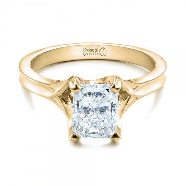 18k Yellow Gold 18k Yellow Gold Custom Solitaire Diamond Engagement Ring - Flat View -  101899