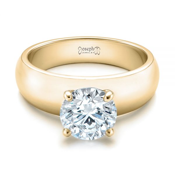 14k Yellow Gold 14k Yellow Gold Custom Solitaire Diamond Engagement Ring - Flat View -  102030