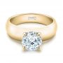 18k Yellow Gold 18k Yellow Gold Custom Solitaire Diamond Engagement Ring - Flat View -  102030 - Thumbnail
