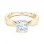 14k Yellow Gold 14k Yellow Gold Custom Solitaire Diamond Engagement Ring - Flat View -  102535 - Thumbnail