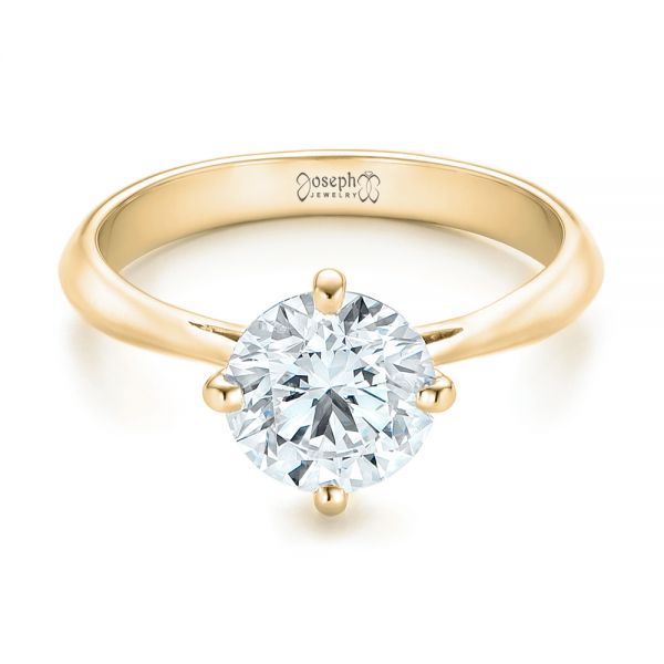 14k Yellow Gold 14k Yellow Gold Custom Solitaire Diamond Engagement Ring - Flat View - 102600