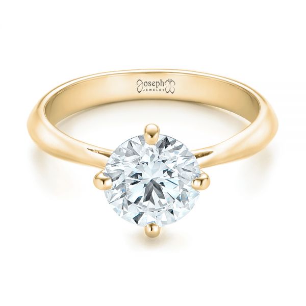 14k Yellow Gold 14k Yellow Gold Custom Solitaire Diamond Engagement Ring - Flat View -  102600