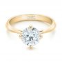 14k Yellow Gold 14k Yellow Gold Custom Solitaire Diamond Engagement Ring - Flat View -  102600 - Thumbnail