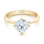 18k Yellow Gold 18k Yellow Gold Custom Solitaire Diamond Engagement Ring - Flat View -  102600 - Thumbnail