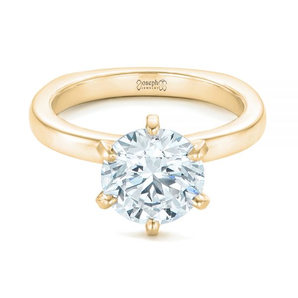 14k Yellow Gold 14k Yellow Gold Custom Solitaire Diamond Engagement Ring - Flat View -  102831