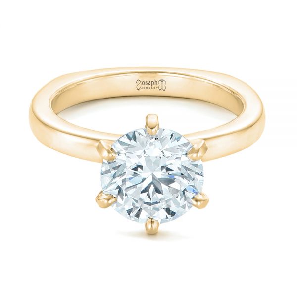14k Yellow Gold 14k Yellow Gold Custom Solitaire Diamond Engagement Ring - Flat View - 102831