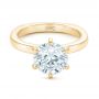 18k Yellow Gold 18k Yellow Gold Custom Solitaire Diamond Engagement Ring - Flat View -  102831 - Thumbnail