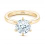 18k Yellow Gold 18k Yellow Gold Custom Solitaire Diamond Engagement Ring - Flat View -  102831 - Thumbnail