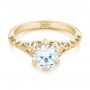 14k Yellow Gold 14k Yellow Gold Custom Solitaire Diamond Engagement Ring - Flat View -  102952 - Thumbnail