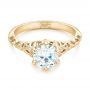 14k Yellow Gold 14k Yellow Gold Custom Solitaire Diamond Engagement Ring - Flat View -  102952 - Thumbnail