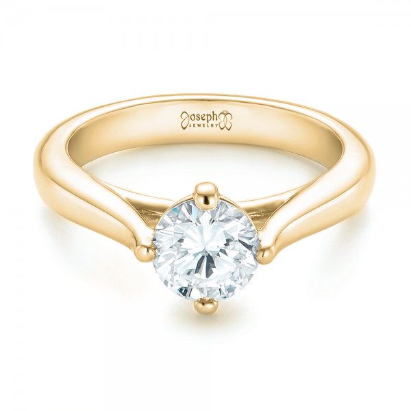 14k Yellow Gold 14k Yellow Gold Custom Solitaire Diamond Engagement Ring - Flat View -  102954