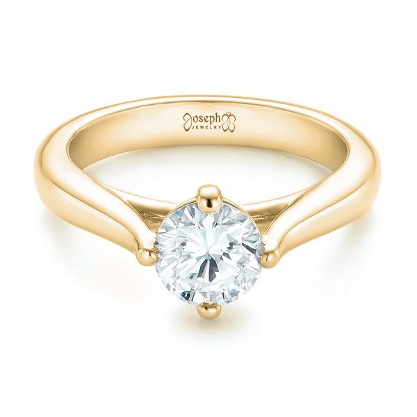 14k Yellow Gold 14k Yellow Gold Custom Solitaire Diamond Engagement Ring - Flat View - 102954