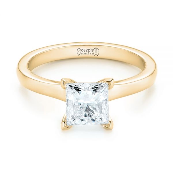 14k Yellow Gold 14k Yellow Gold Custom Solitaire Diamond Engagement Ring - Flat View -  102965