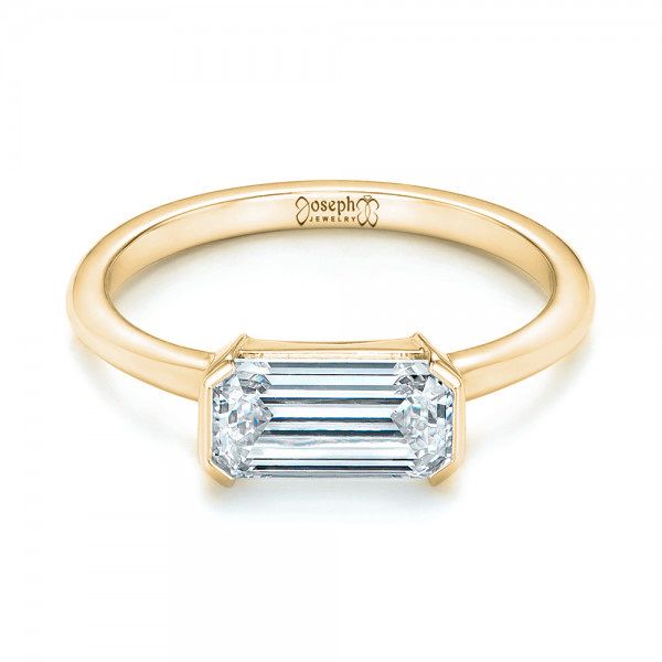 14k Yellow Gold 14k Yellow Gold Custom Solitaire Diamond Engagement Ring - Flat View -  103067