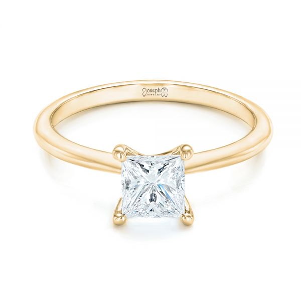 18k Yellow Gold 18k Yellow Gold Custom Solitaire Diamond Engagement Ring - Flat View -  103096
