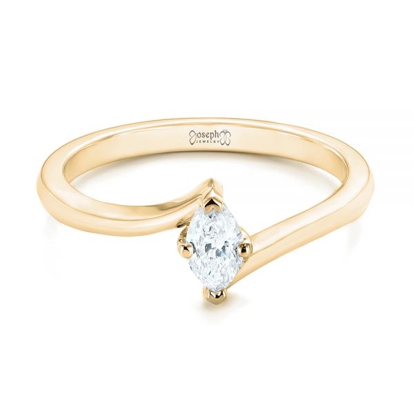 18k Yellow Gold 18k Yellow Gold Custom Solitaire Diamond Engagement Ring - Flat View -  103144