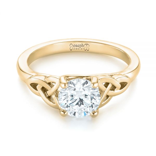 14k Yellow Gold 14k Yellow Gold Custom Solitaire Diamond Engagement Ring - Flat View - 103224
