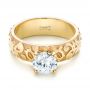 14k Yellow Gold Custom Solitaire Diamond Engagement Ring - Flat View -  103501 - Thumbnail