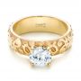 14k Yellow Gold Custom Solitaire Diamond Engagement Ring - Flat View -  103501 - Thumbnail