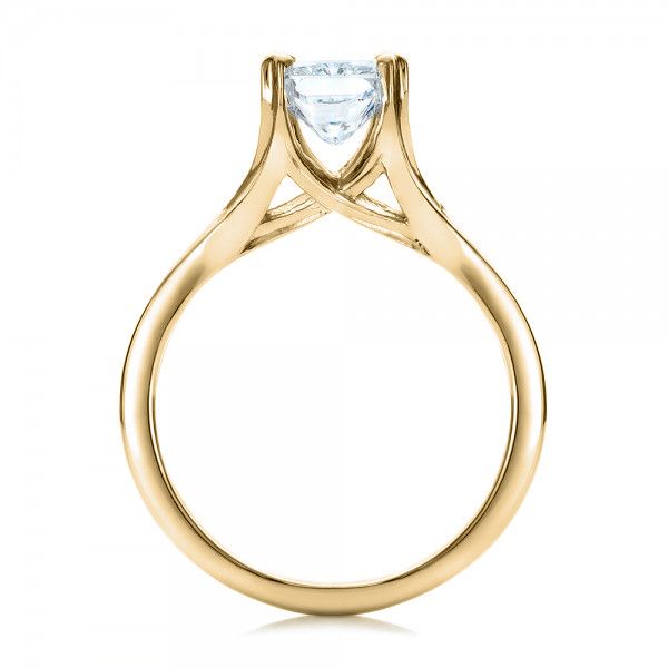 18k Yellow Gold 18k Yellow Gold Custom Solitaire Diamond Engagement Ring - Front View -  101899