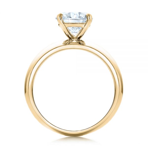 18k Yellow Gold 18k Yellow Gold Custom Solitaire Diamond Engagement Ring - Front View -  102030