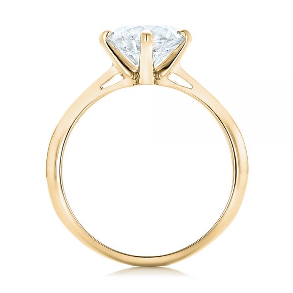 18k Yellow Gold 18k Yellow Gold Custom Solitaire Diamond Engagement Ring - Front View -  102600