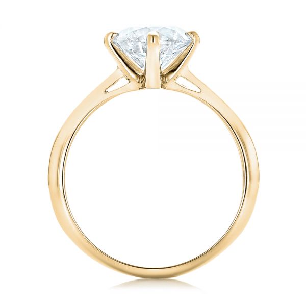 14k Yellow Gold 14k Yellow Gold Custom Solitaire Diamond Engagement Ring - Front View - 102600