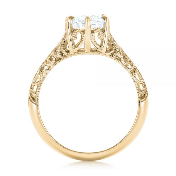 18k Yellow Gold 18k Yellow Gold Custom Solitaire Diamond Engagement Ring - Front View -  102952