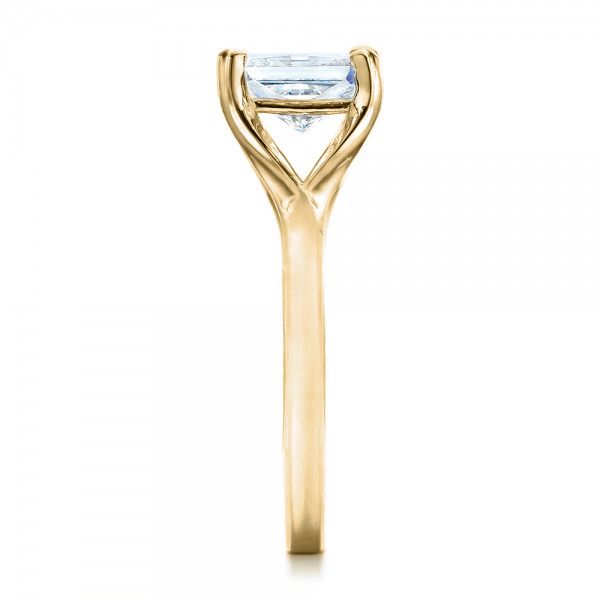 18k Yellow Gold 18k Yellow Gold Custom Solitaire Diamond Engagement Ring - Side View - 101899