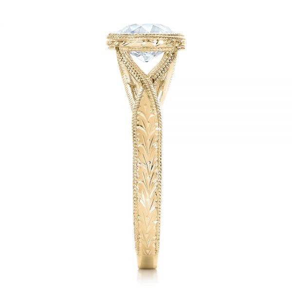 14k Yellow Gold 14k Yellow Gold Custom Solitaire Diamond Engagement Ring - Side View -  102152