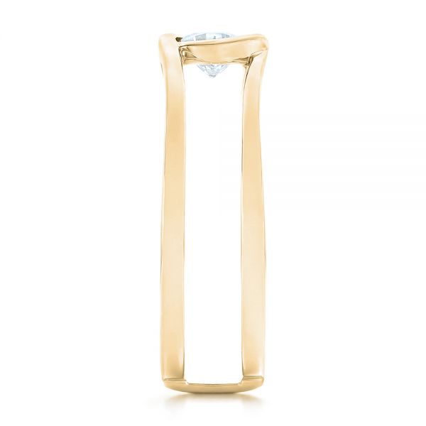 14k Yellow Gold 14k Yellow Gold Custom Solitaire Diamond Engagement Ring - Side View - 102427