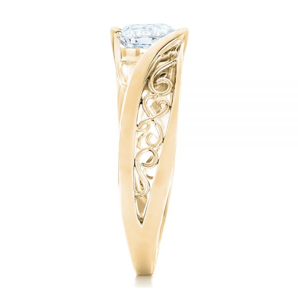 14k Yellow Gold 14k Yellow Gold Custom Solitaire Diamond Engagement Ring - Side View - 102744