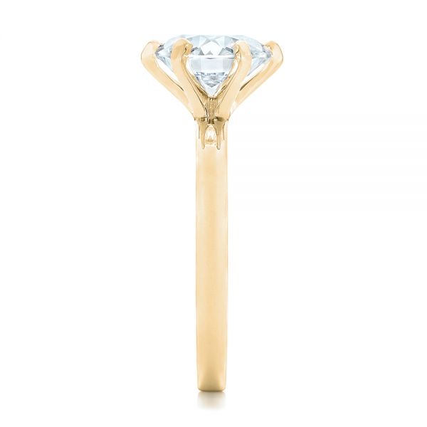 14k Yellow Gold 14k Yellow Gold Custom Solitaire Diamond Engagement Ring - Side View -  102831