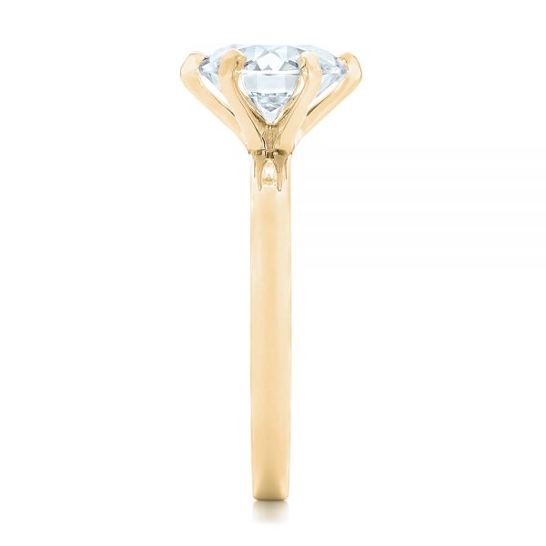 14k Yellow Gold 14k Yellow Gold Custom Solitaire Diamond Engagement Ring - Side View - 102831