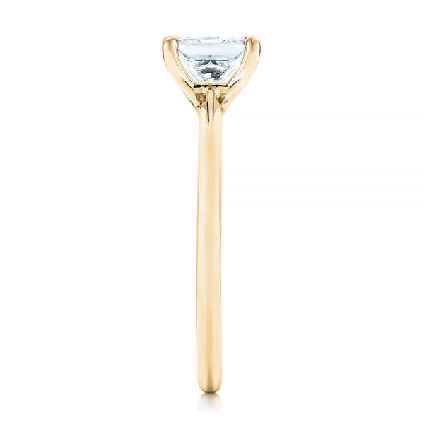 14k Yellow Gold 14k Yellow Gold Custom Solitaire Diamond Engagement Ring - Side View - 103096
