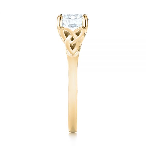 14k Yellow Gold 14k Yellow Gold Custom Solitaire Diamond Engagement Ring - Side View -  103224