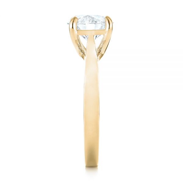 18k Yellow Gold 18k Yellow Gold Custom Solitaire Diamond Engagement Ring - Side View -  103356
