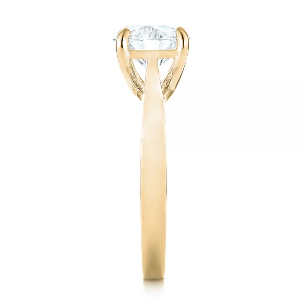 18k Yellow Gold 18k Yellow Gold Custom Solitaire Diamond Engagement Ring - Side View - 103356
