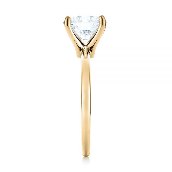 18k Yellow Gold 18k Yellow Gold Custom Solitaire Diamond Engagement Ring - Side View - 103636