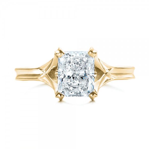 18k Yellow Gold 18k Yellow Gold Custom Solitaire Diamond Engagement Ring - Top View -  101899