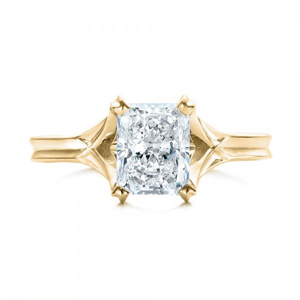 18k Yellow Gold 18k Yellow Gold Custom Solitaire Diamond Engagement Ring - Top View - 101899