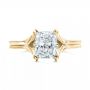 14k Yellow Gold 14k Yellow Gold Custom Solitaire Diamond Engagement Ring - Top View -  101899 - Thumbnail