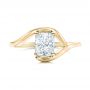 14k Yellow Gold 14k Yellow Gold Custom Solitaire Diamond Engagement Ring - Top View -  102011 - Thumbnail