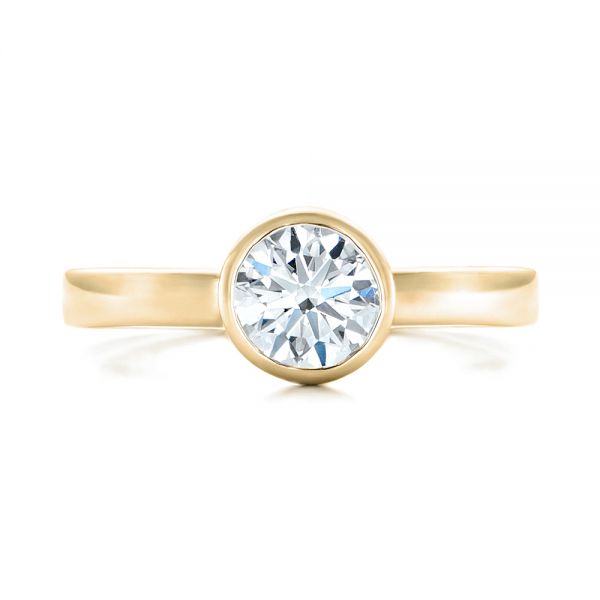 18k Yellow Gold 18k Yellow Gold Custom Solitaire Diamond Engagement Ring - Top View -  102029