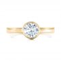 18k Yellow Gold 18k Yellow Gold Custom Solitaire Diamond Engagement Ring - Top View -  102029 - Thumbnail